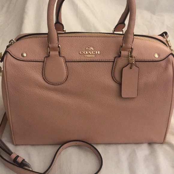 NWT Coach pebbled leather bnt satchel - peach rose - Picture 1 of 6